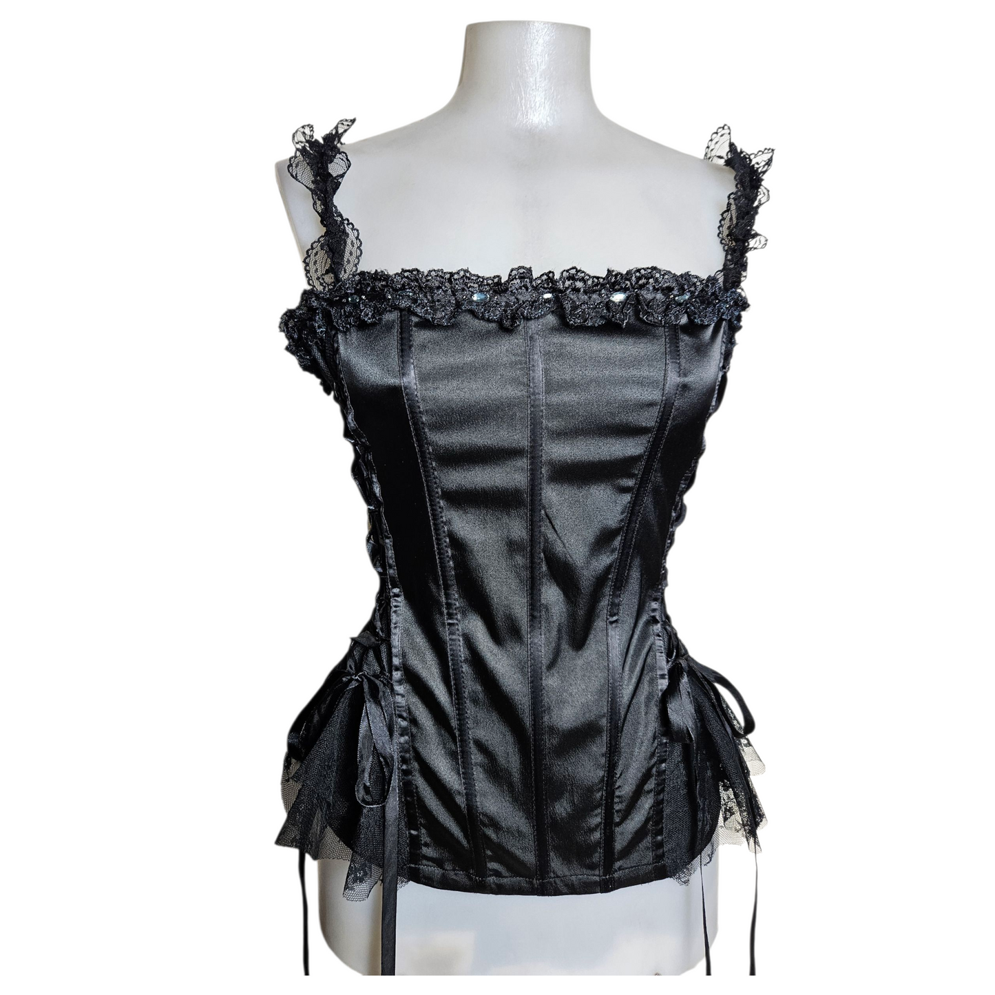Satin corset-style top