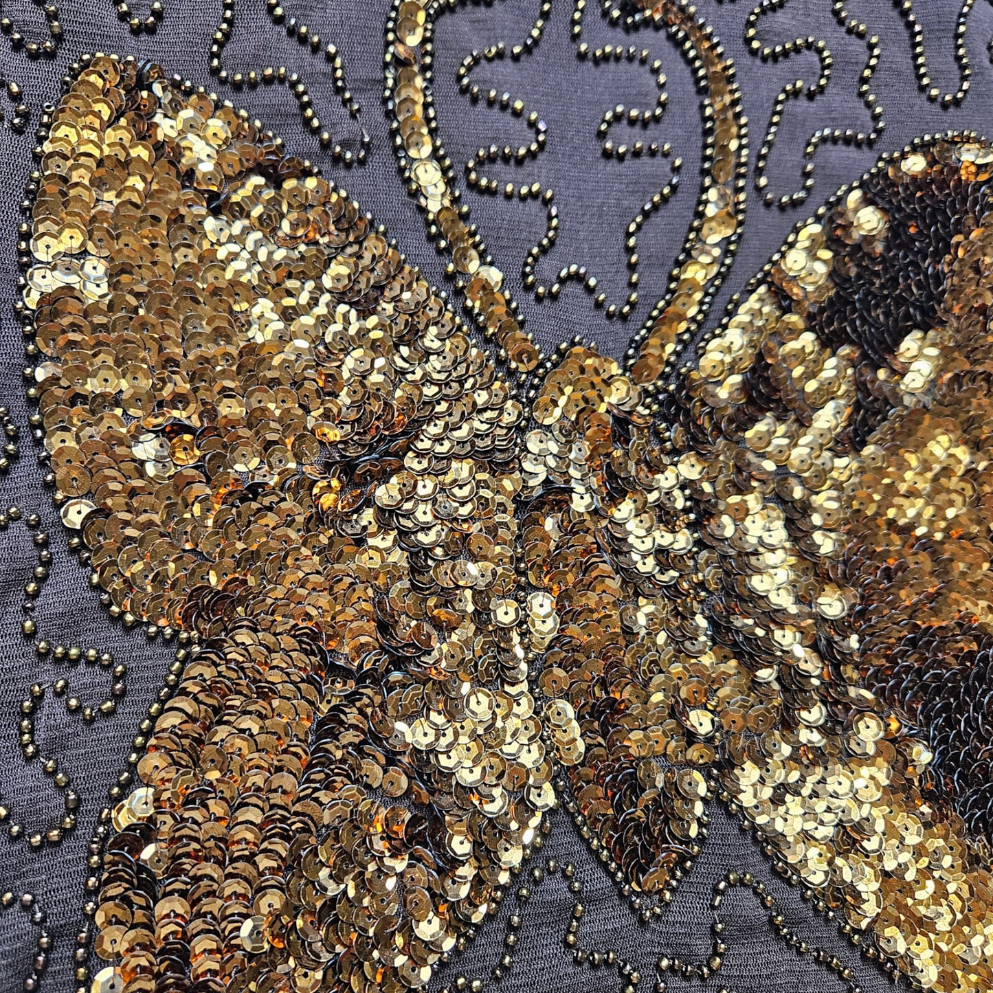 Brown voile top with sequins