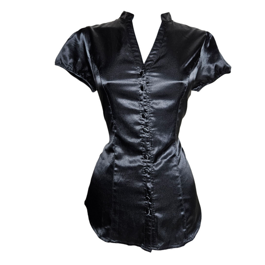 Chemise satinée noire
