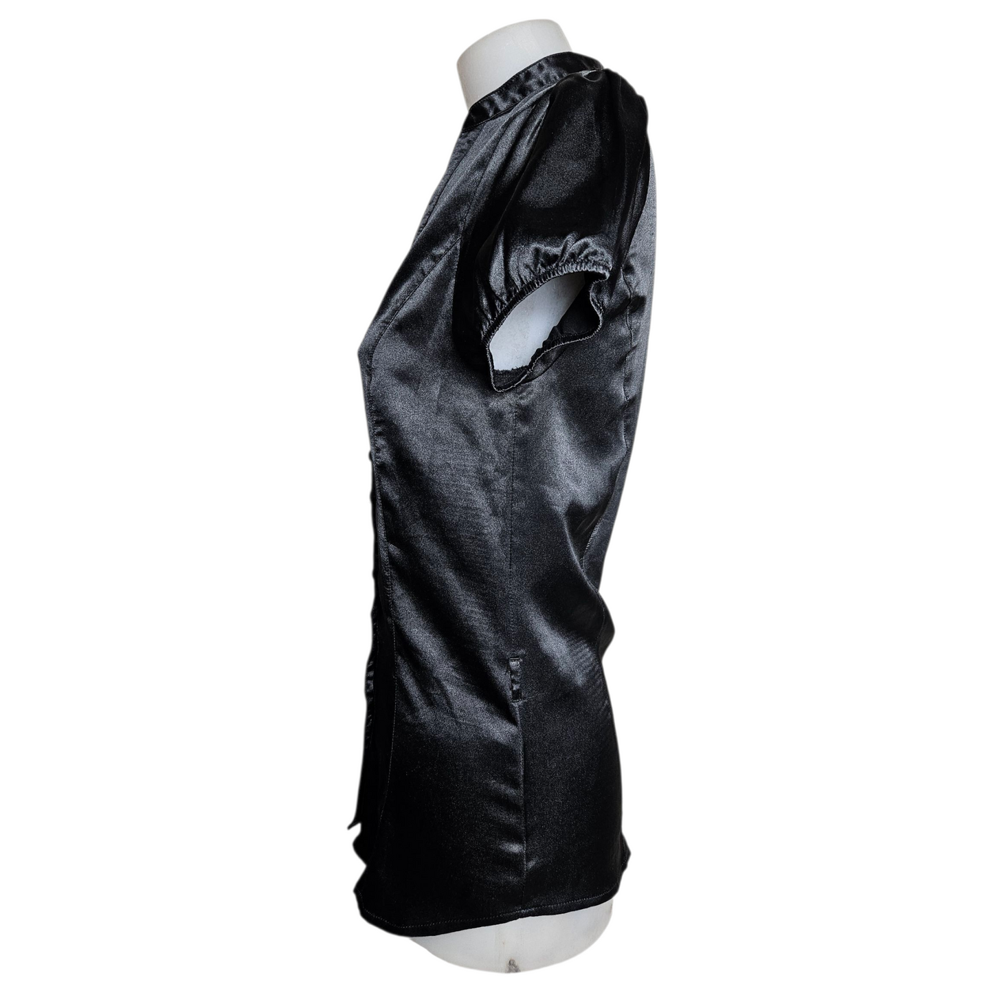 Chemise satinée noire
