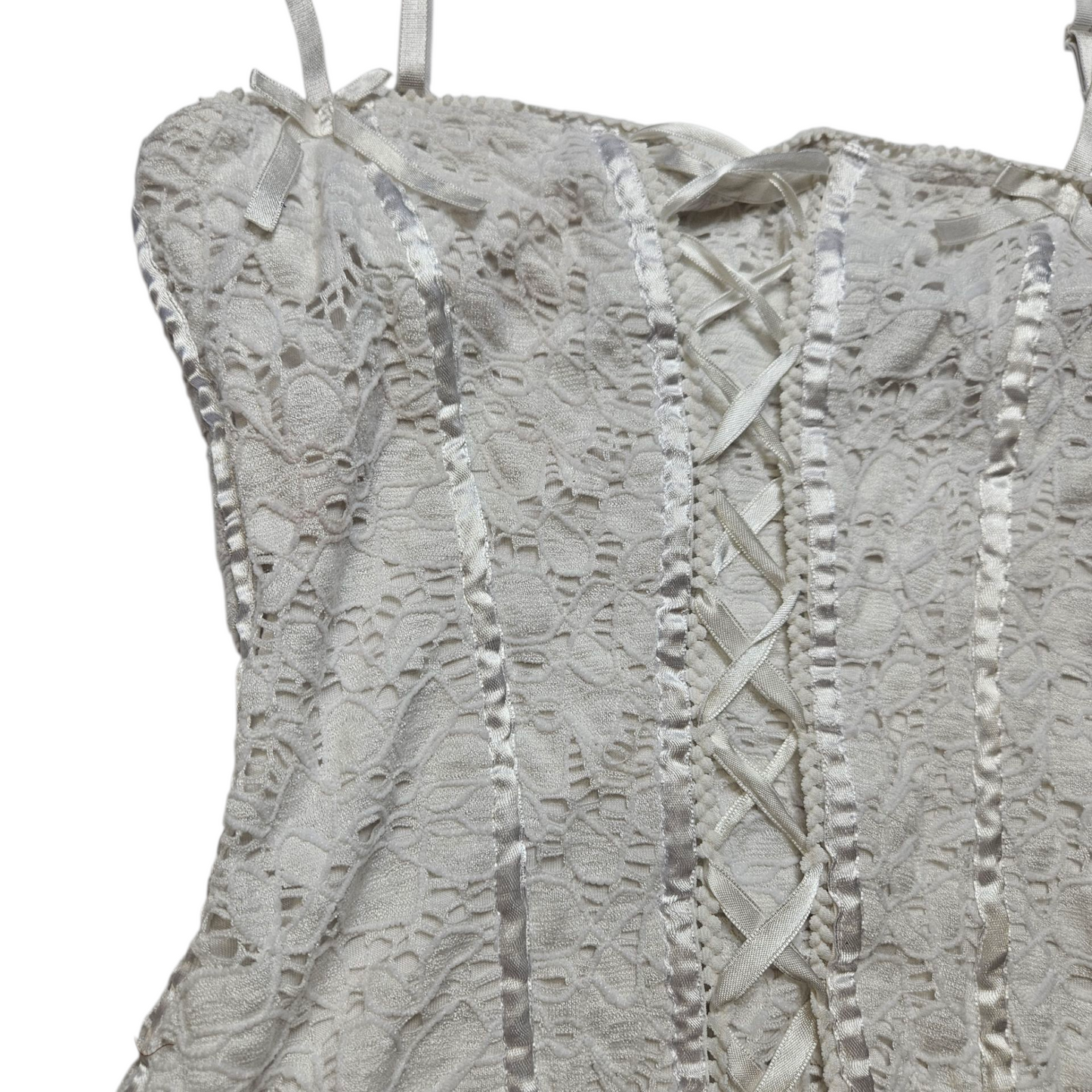 White lace top with lacing