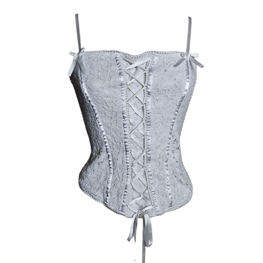 White lace top with lacing