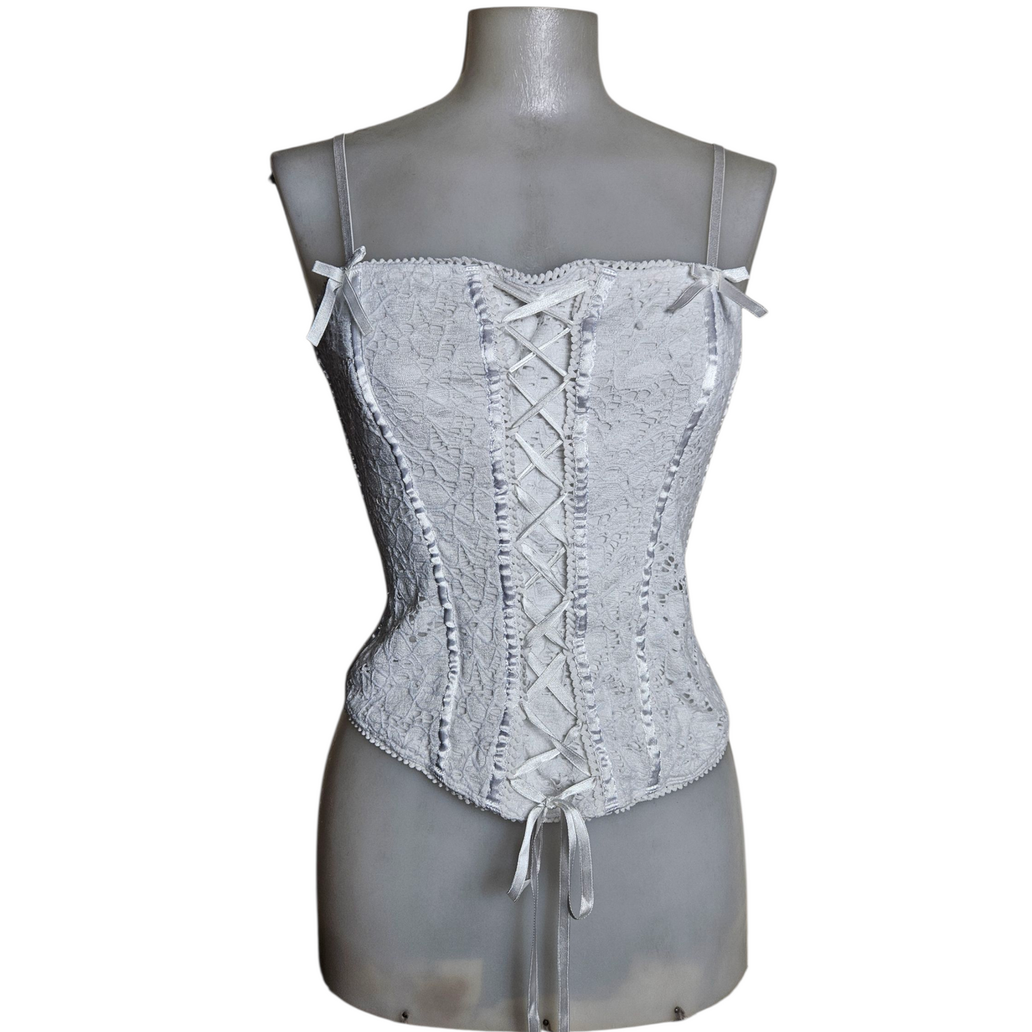 White lace top with lacing