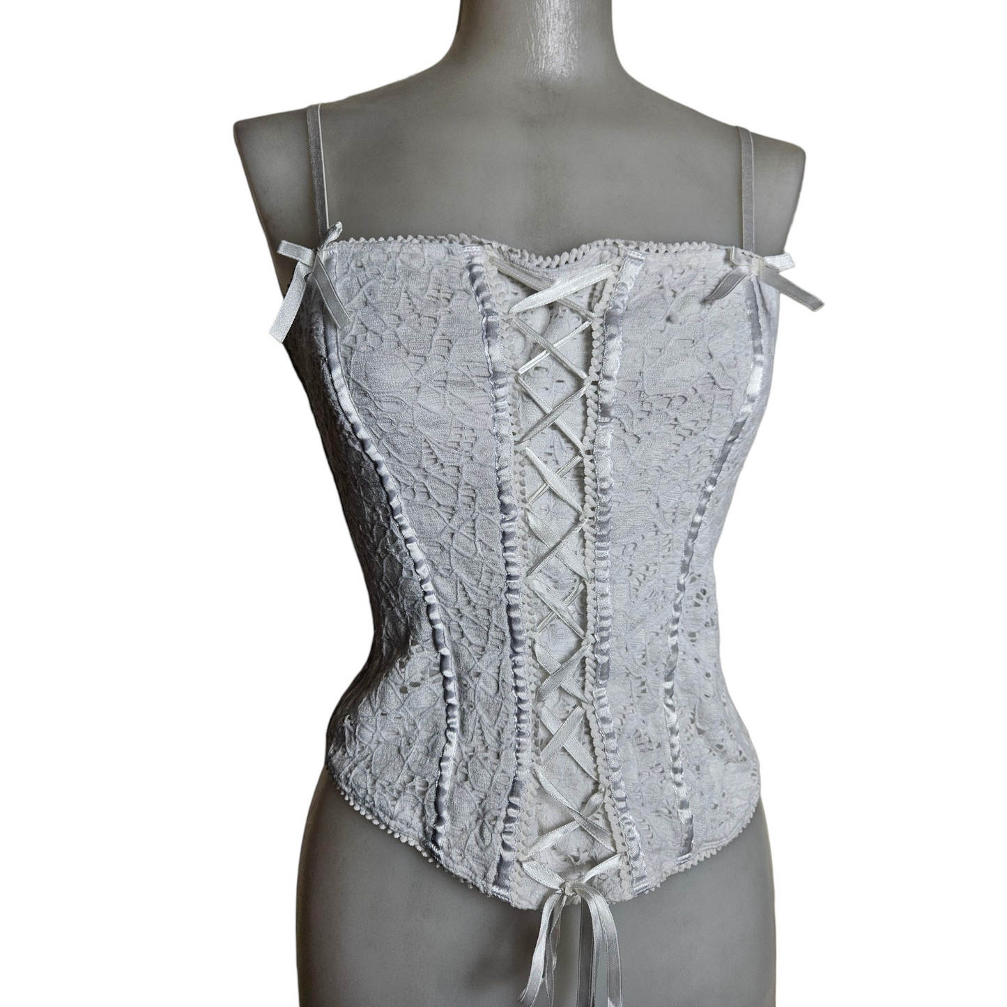 White lace top with lacing