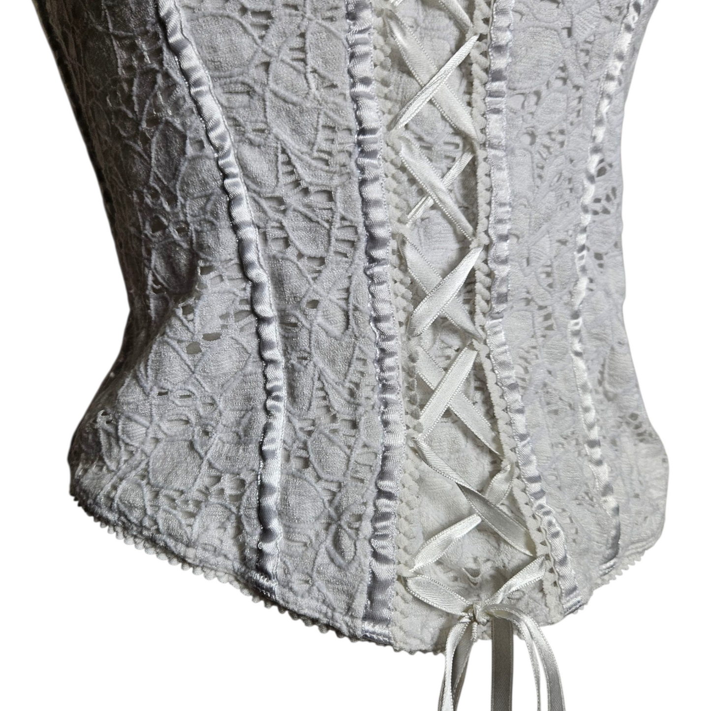 White lace top with lacing