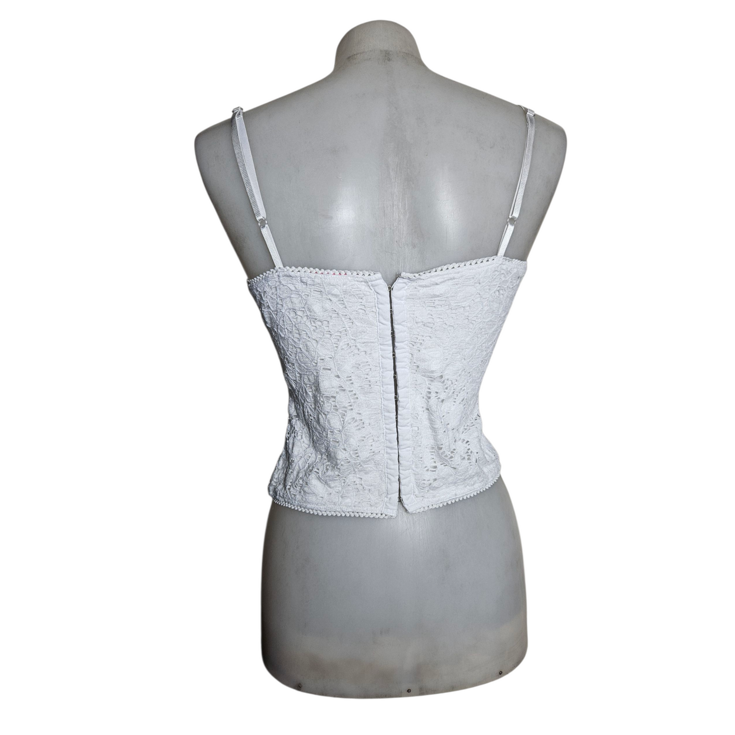 White lace top with lacing