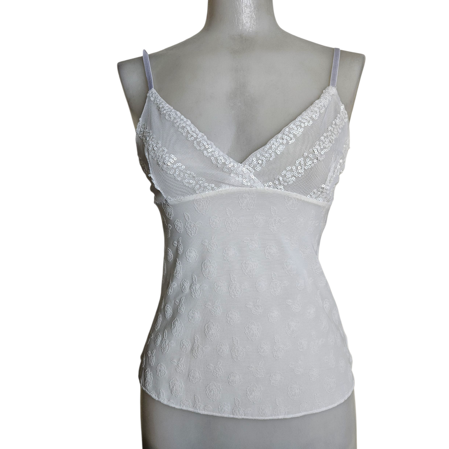 Lingerie-style top in voile