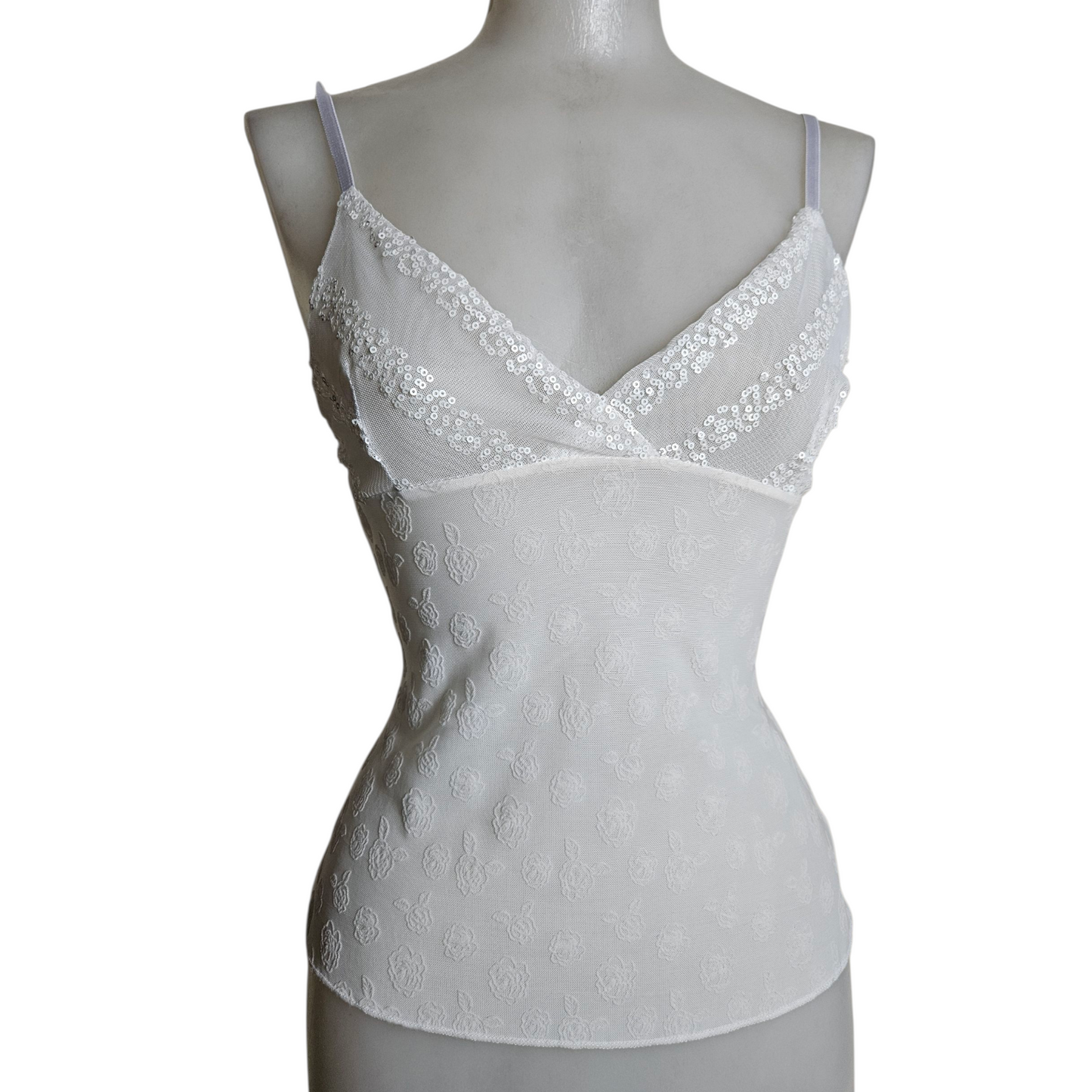 Lingerie-style top in voile