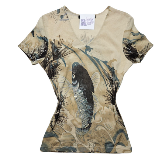 Nature print voile top