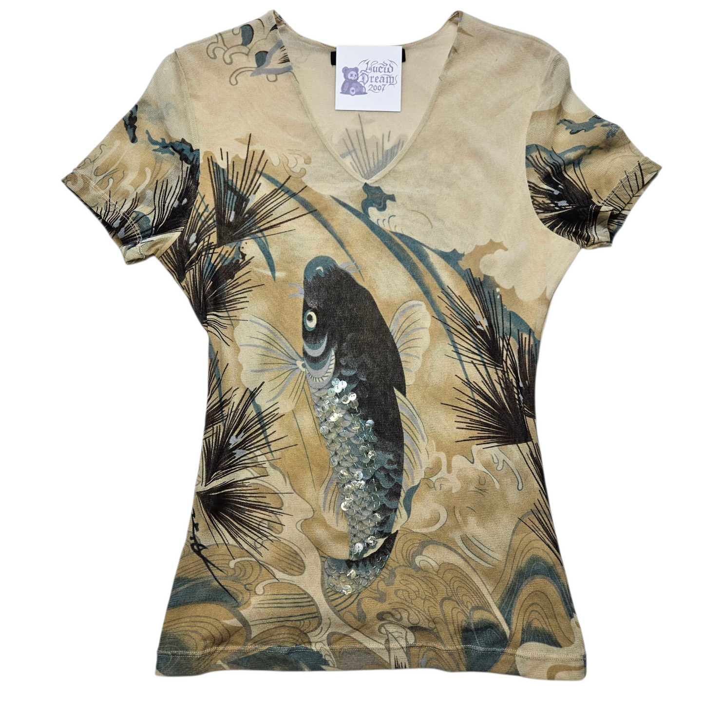 Nature print voile top