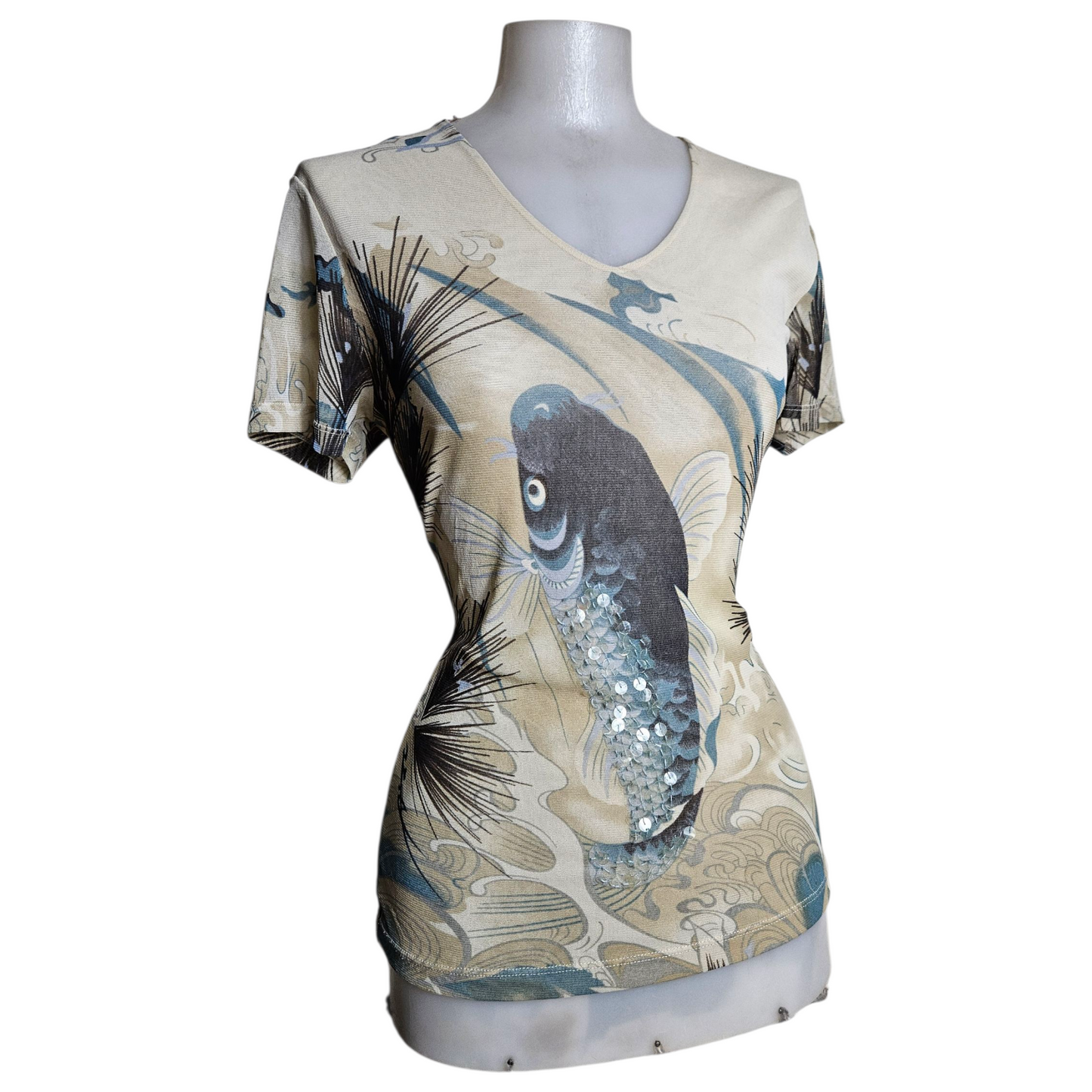 Nature print voile top