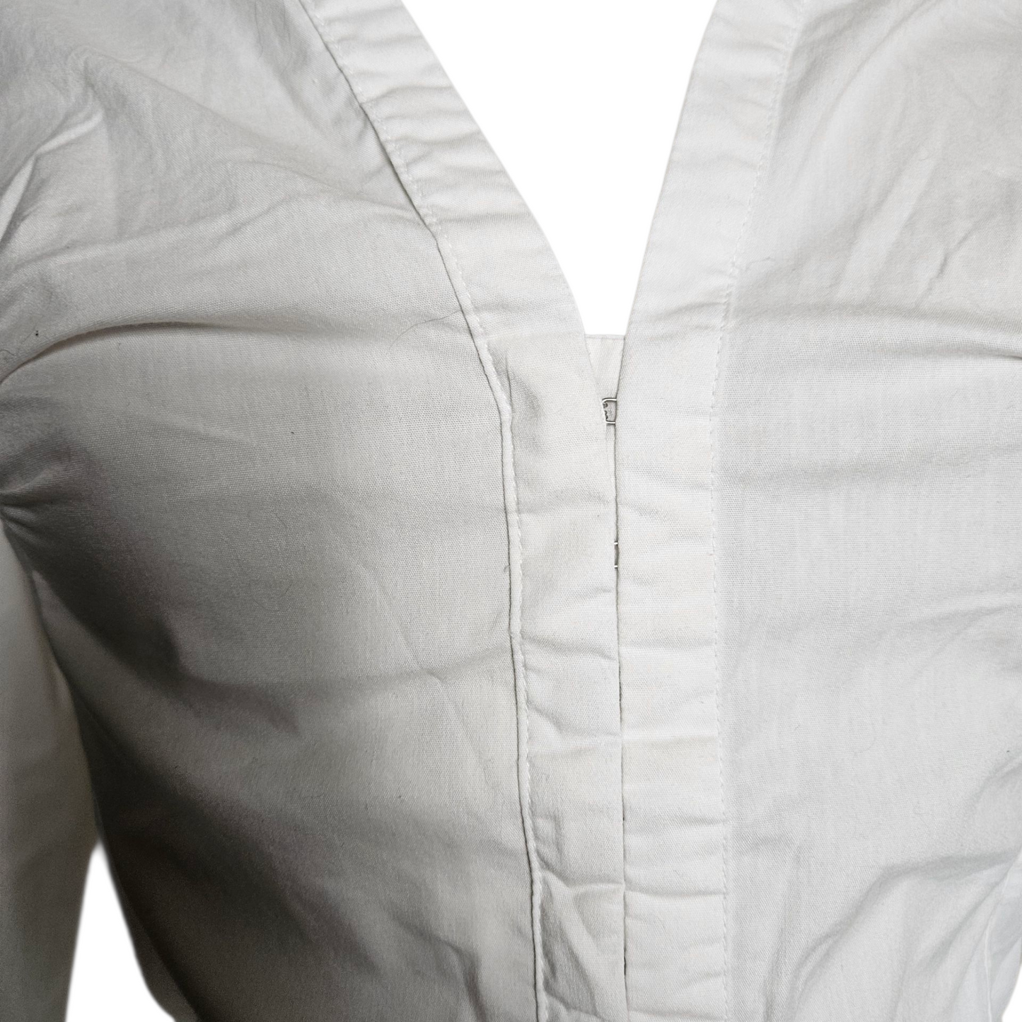 White shirt with hook and eye closure