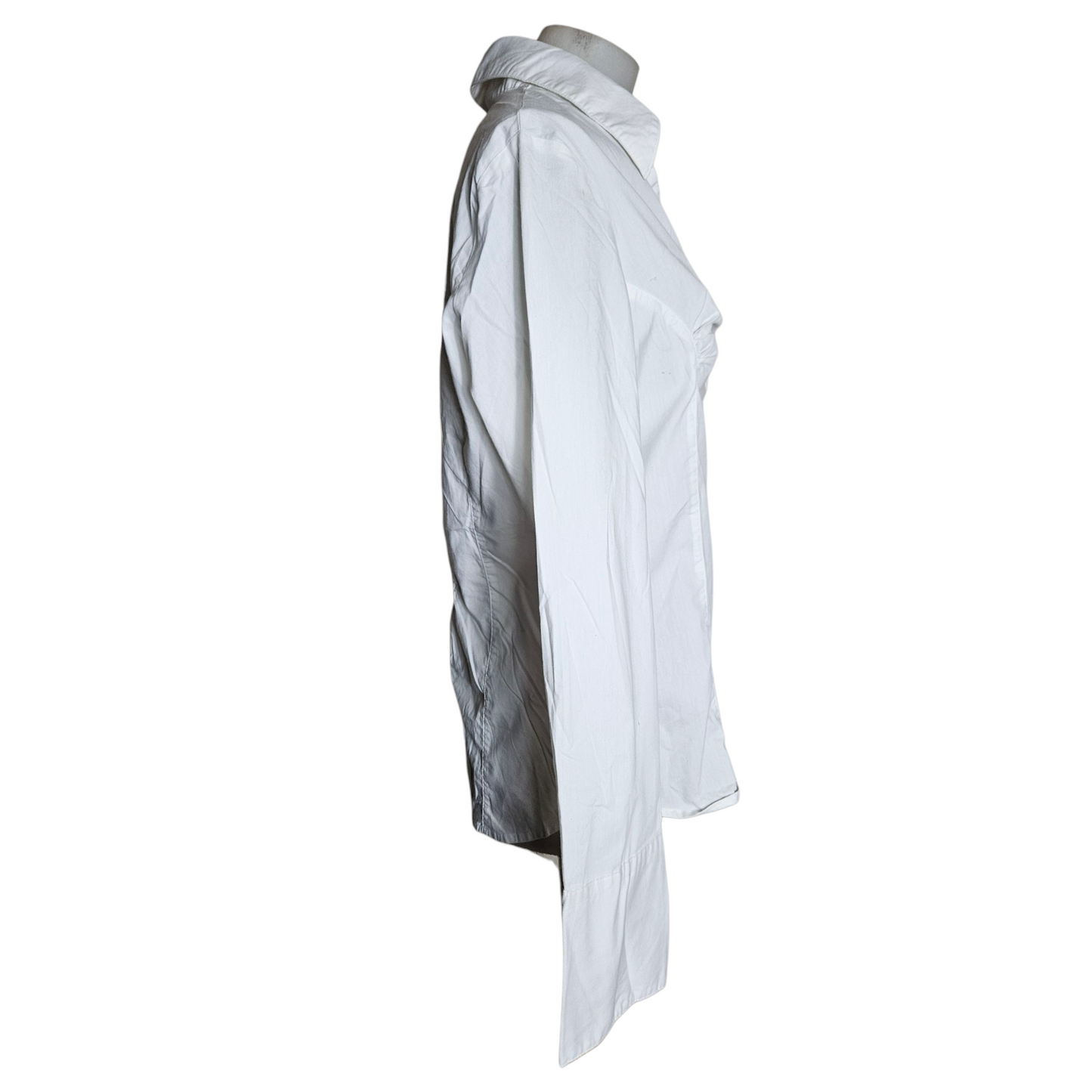 White shirt with hook and eye closure