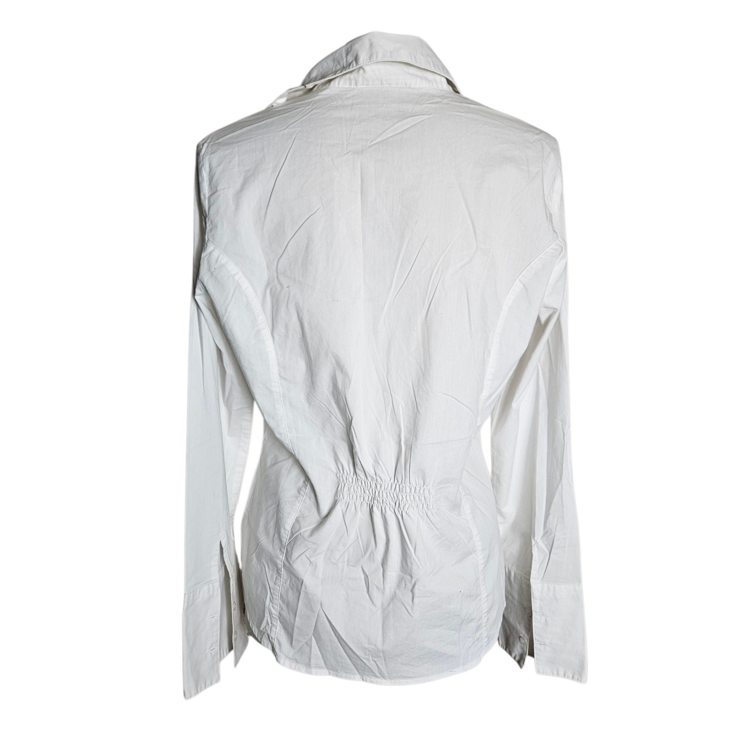 White shirt with hook and eye closure