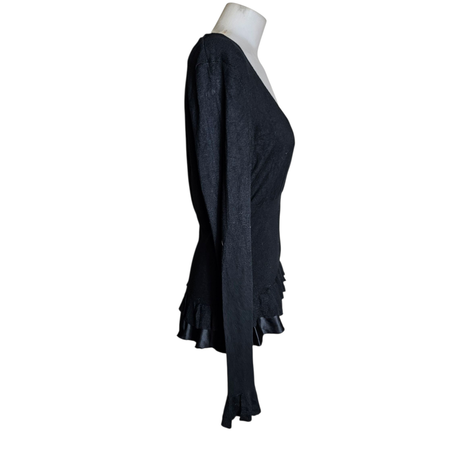 Two-material top with ruffled details