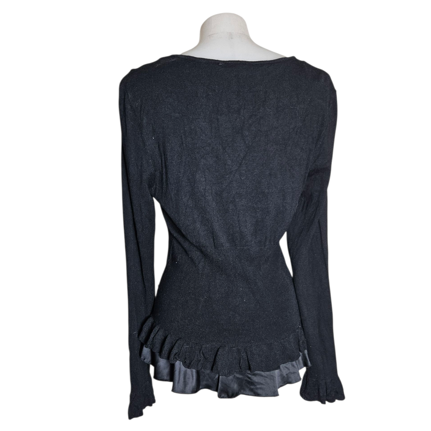 Two-material top with ruffled details
