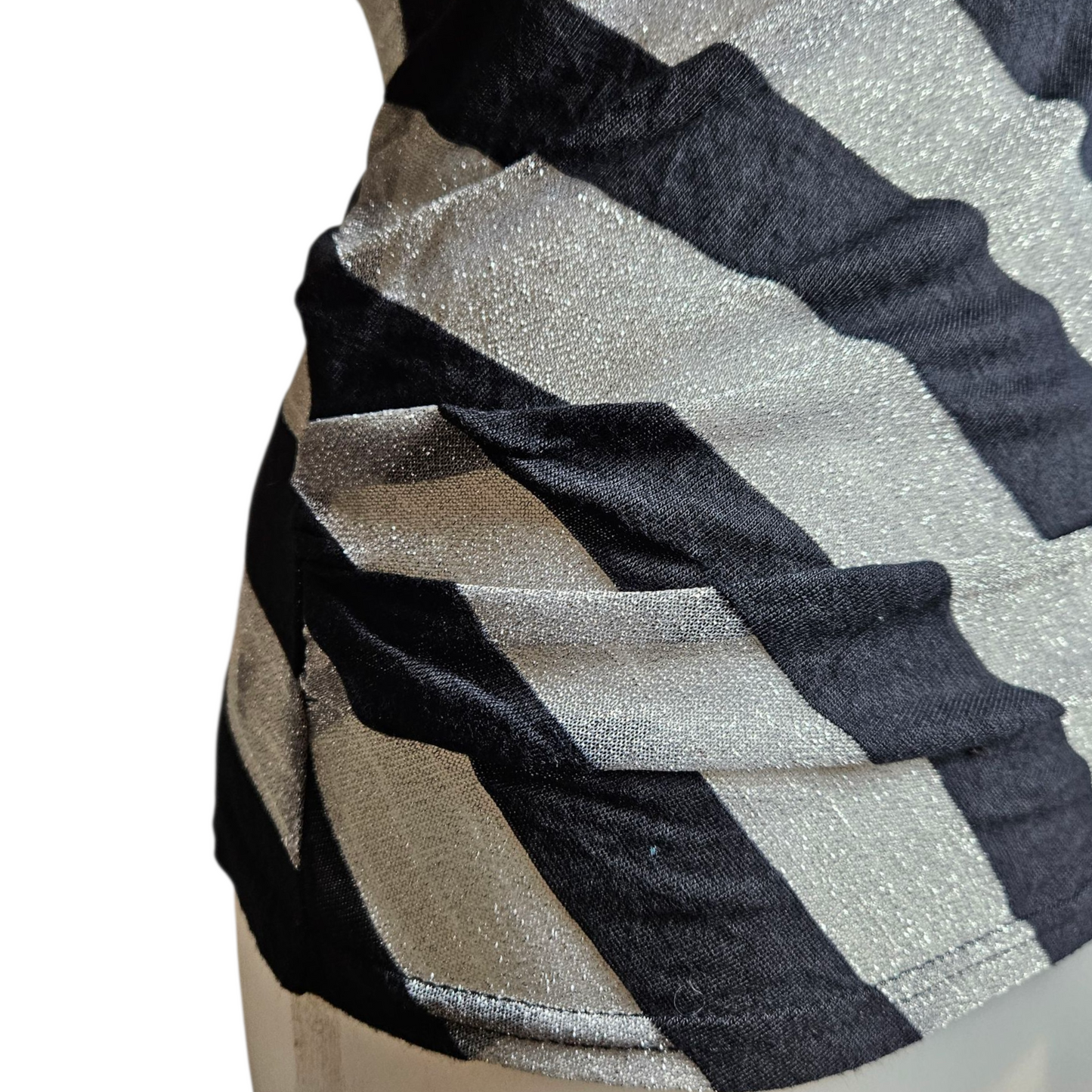 Striped top with buckle detail