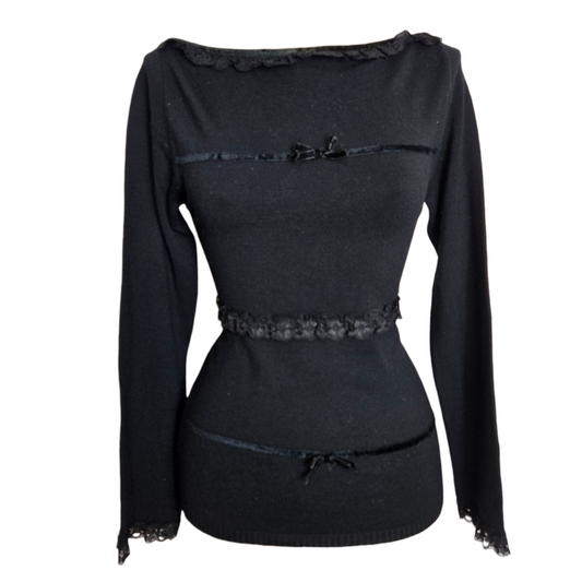 Pull fin détails noeuds
