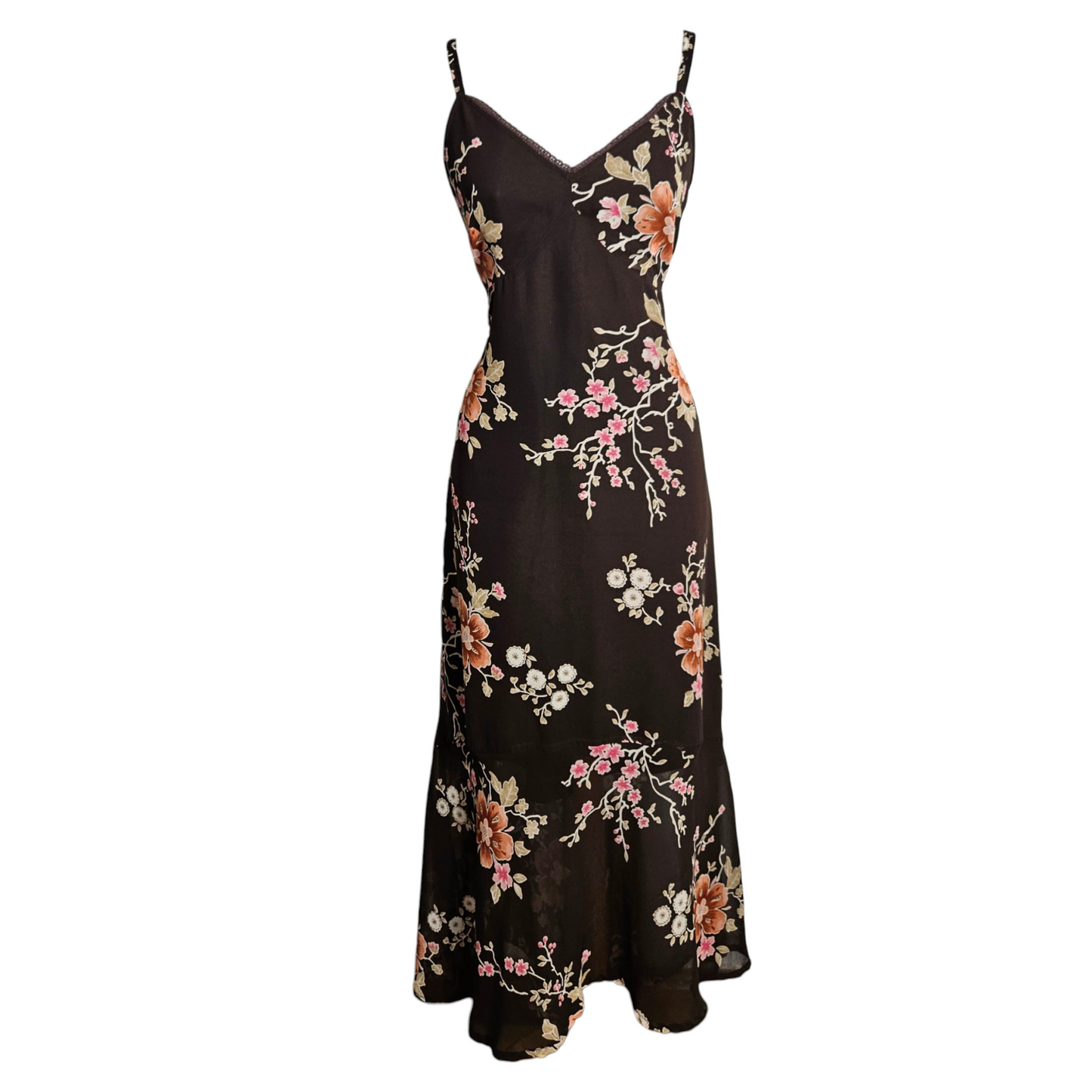 Maxi robe florale marron