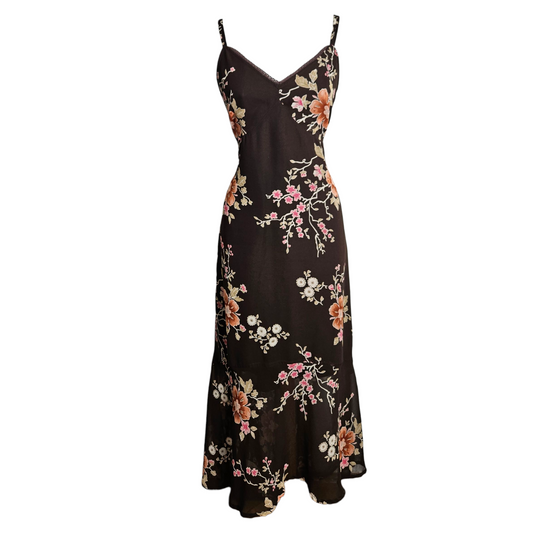 Maxi robe florale marron