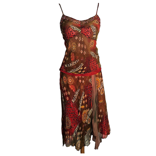 Ensemble René Derhy orange et rouge