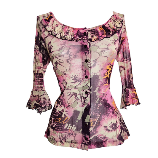 Haut en voile floral