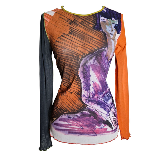 Haut en voile motif personnage Cop Copine