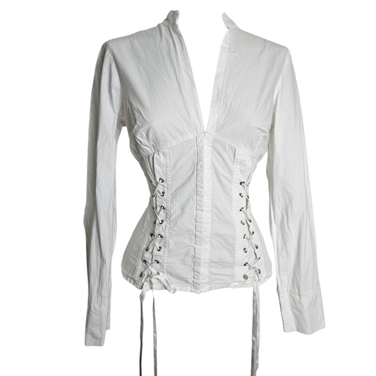Chemise blanche détails laçage
