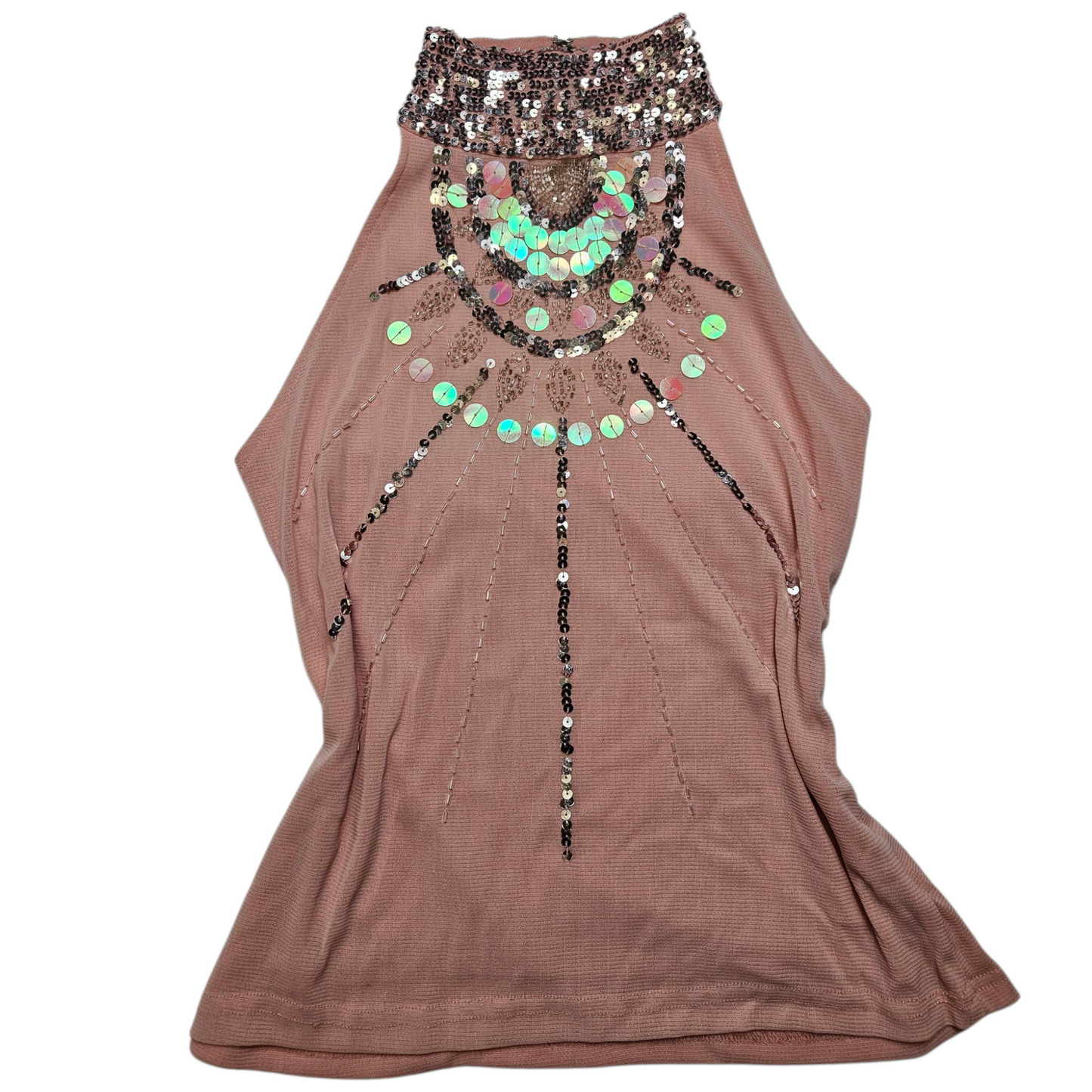 Dos nu en voile brodé de perles et sequins