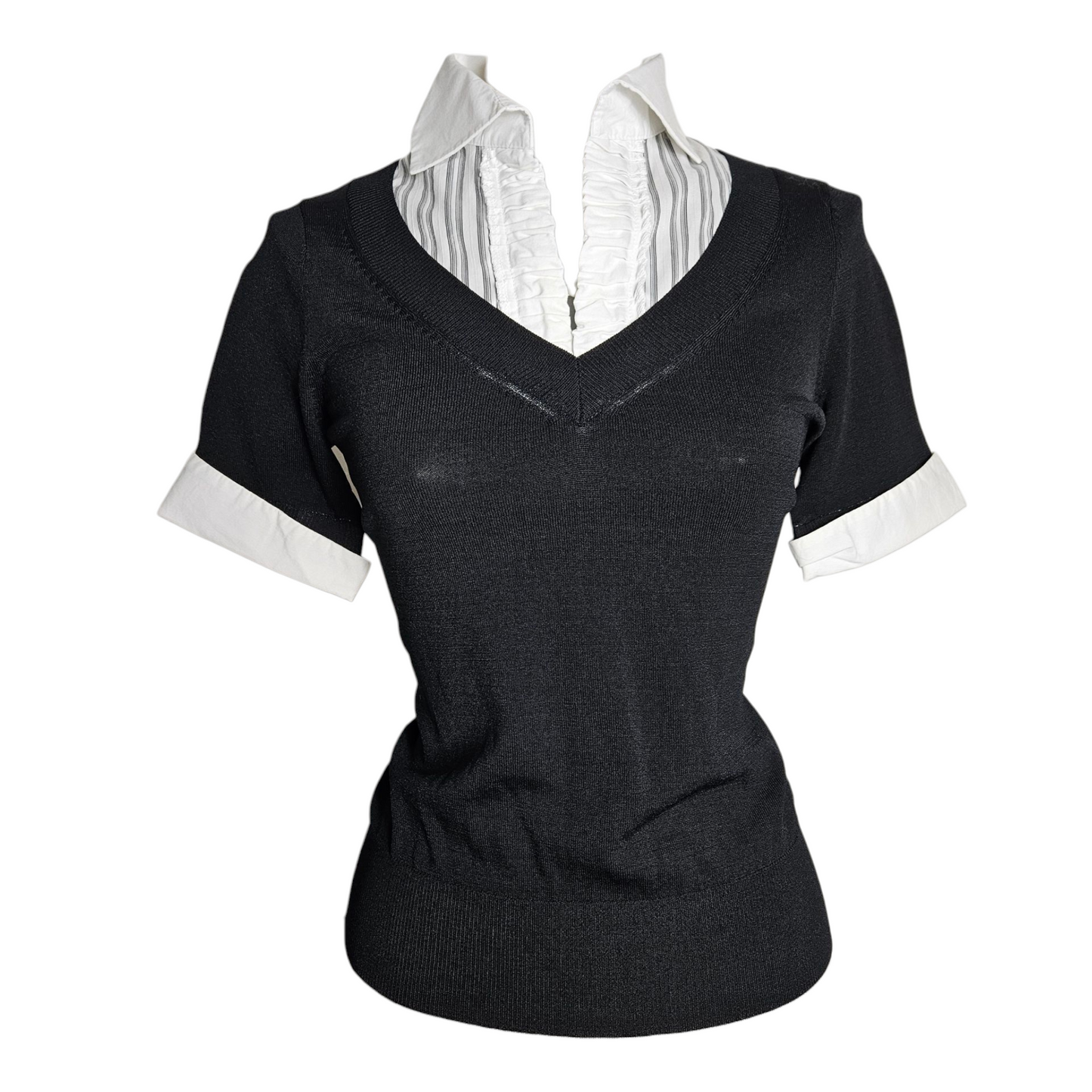 Haut en superposition col chemise