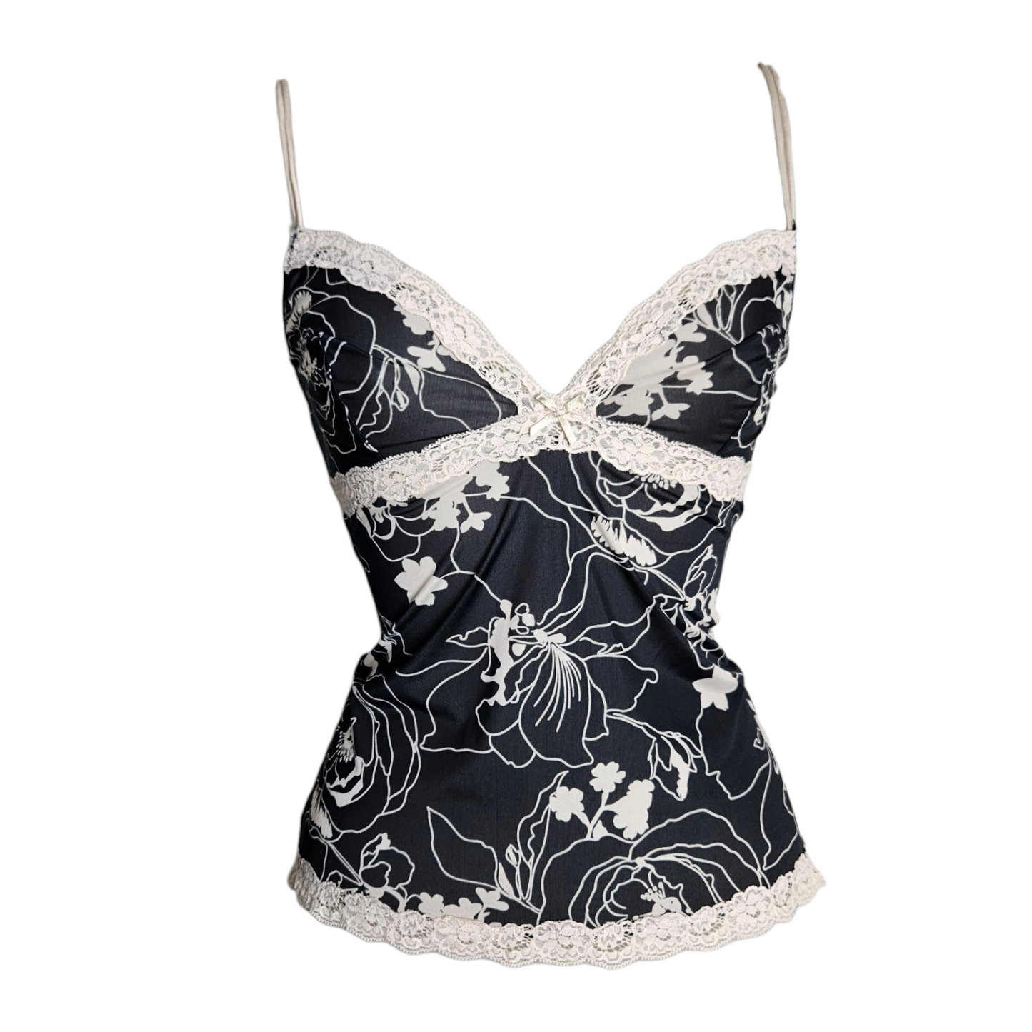 Caraco fleuri détails dentelle