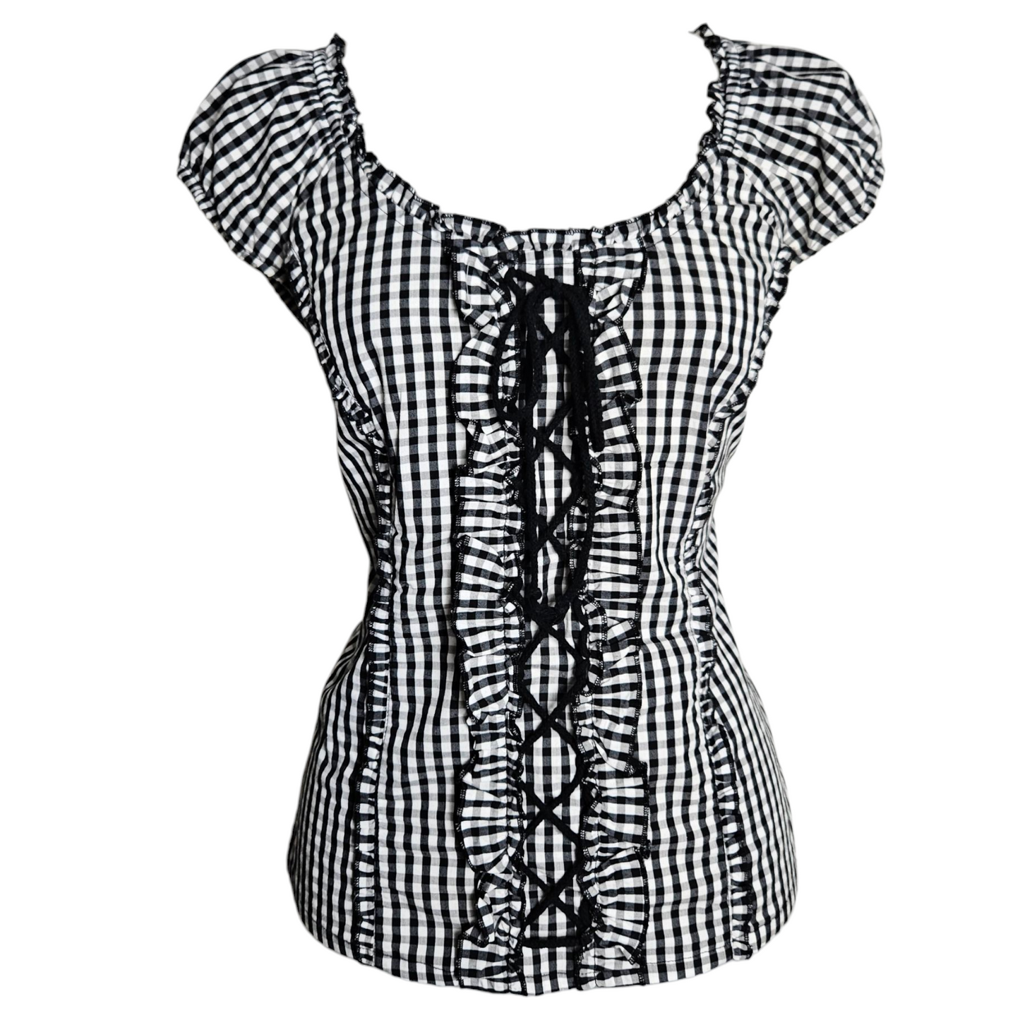 Haut esprit corset à carreaux