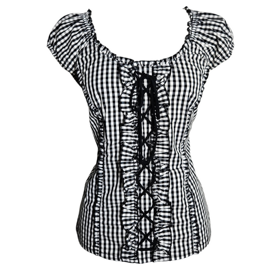 Haut esprit corset à carreaux