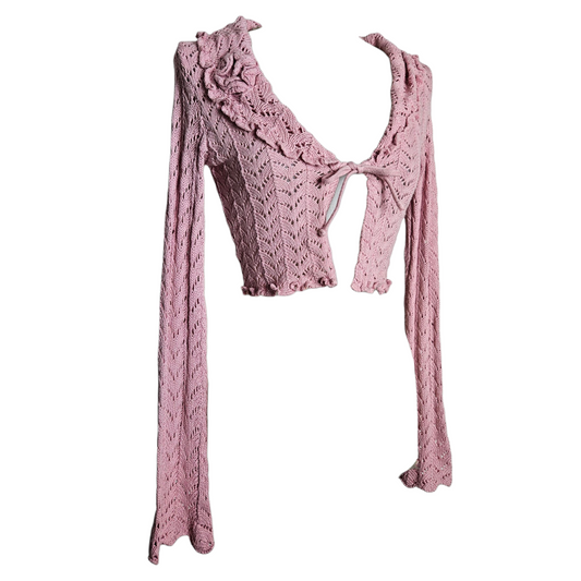 Boléro en crochet détails fleur