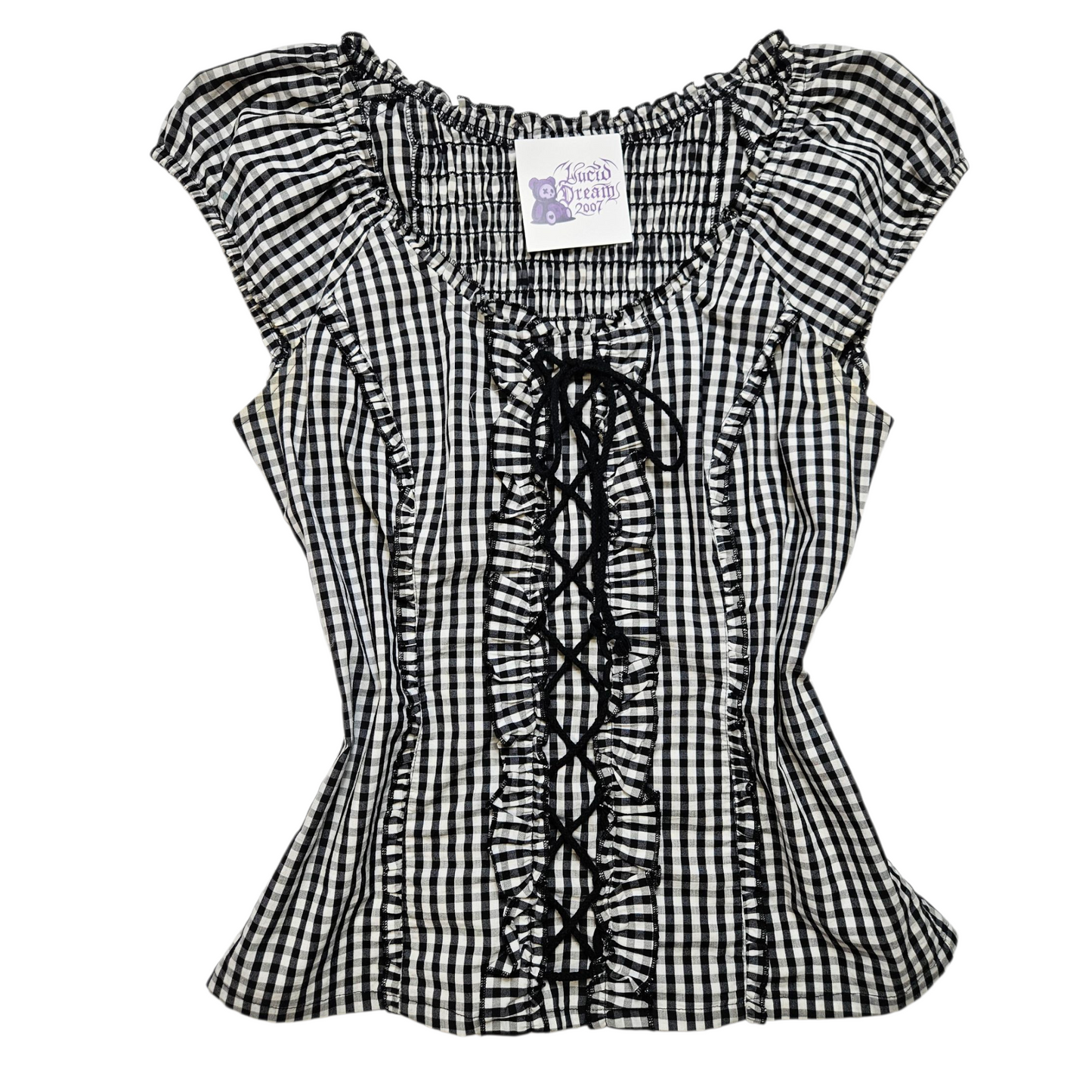 Haut esprit corset à carreaux