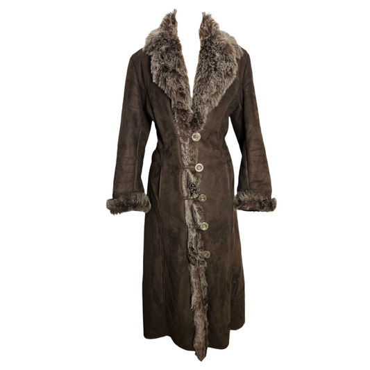 Afghan coat fausse fourrure marron