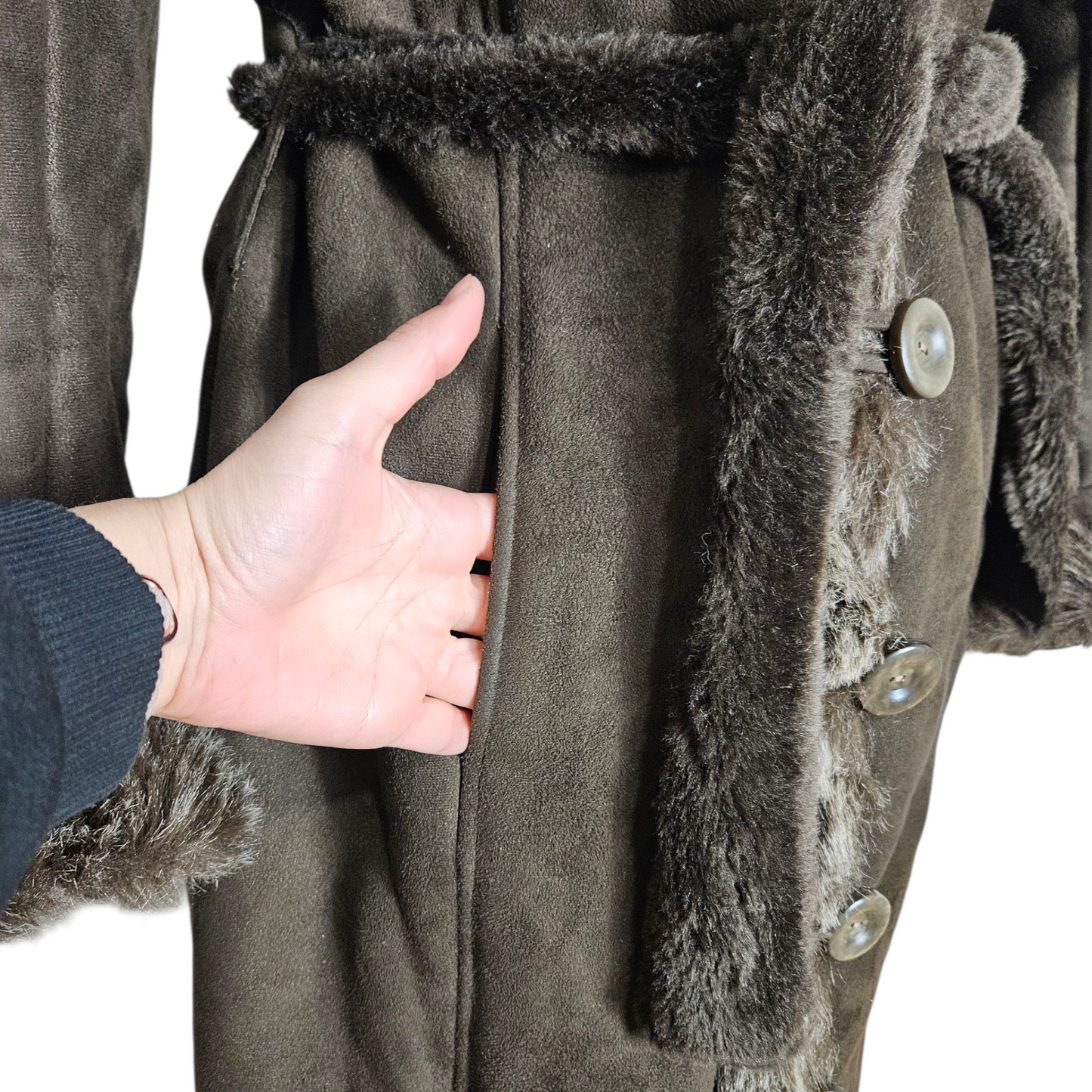 Afghan coat fausse fourrure marron