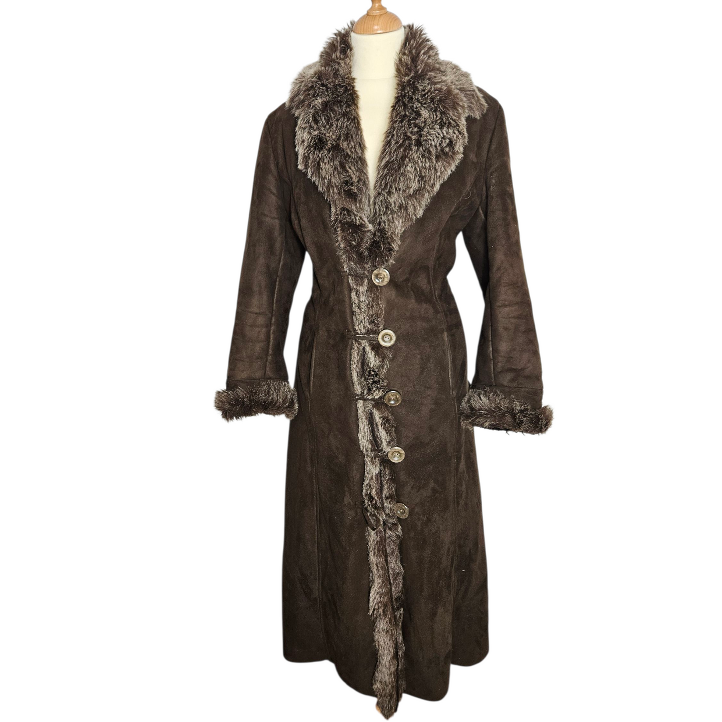 Afghan coat fausse fourrure marron