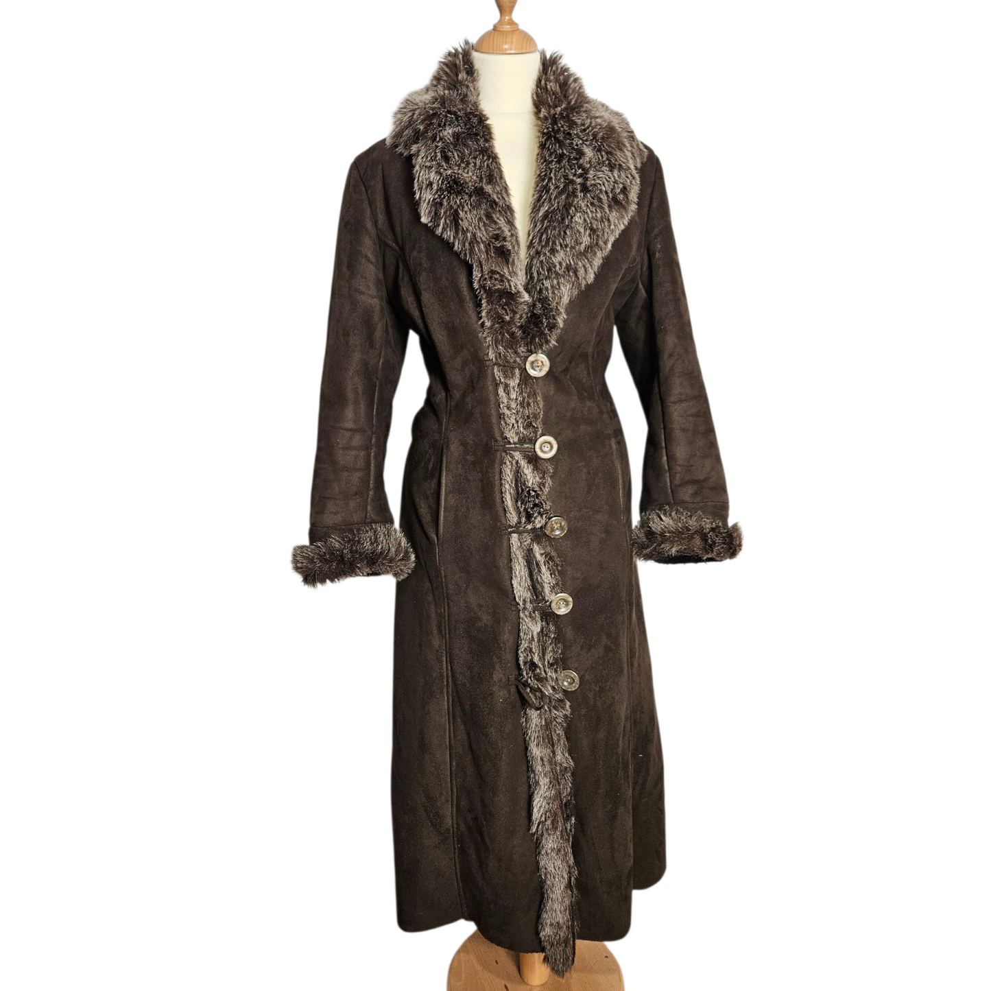 Afghan coat fausse fourrure marron