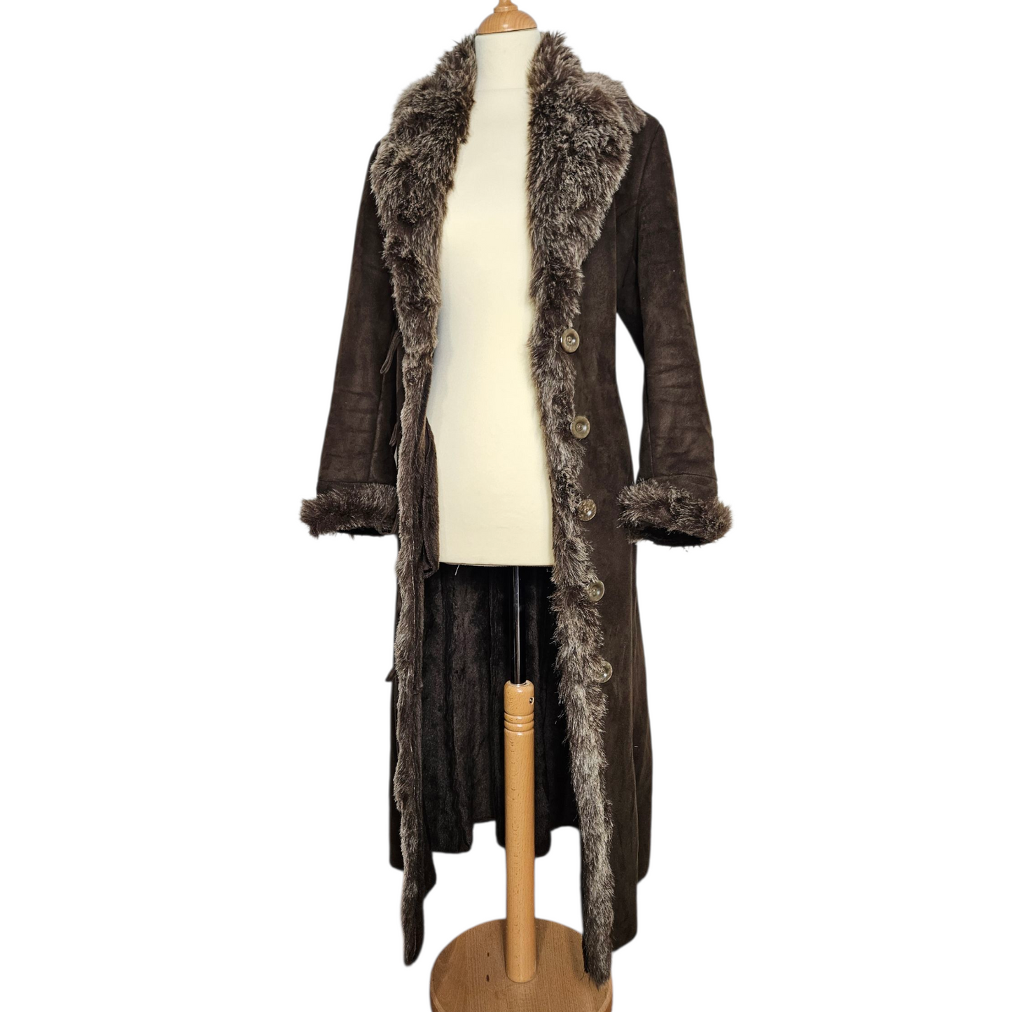 Afghan coat fausse fourrure marron