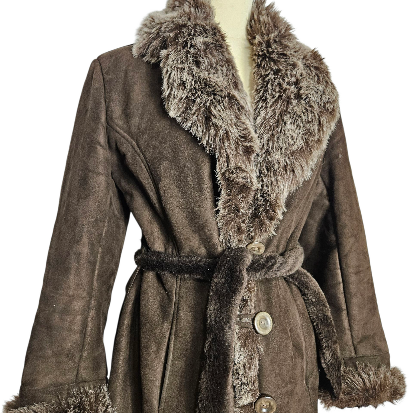 Afghan coat fausse fourrure marron