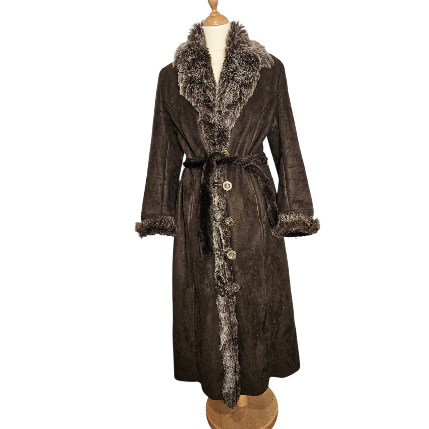 Afghan coat fausse fourrure marron