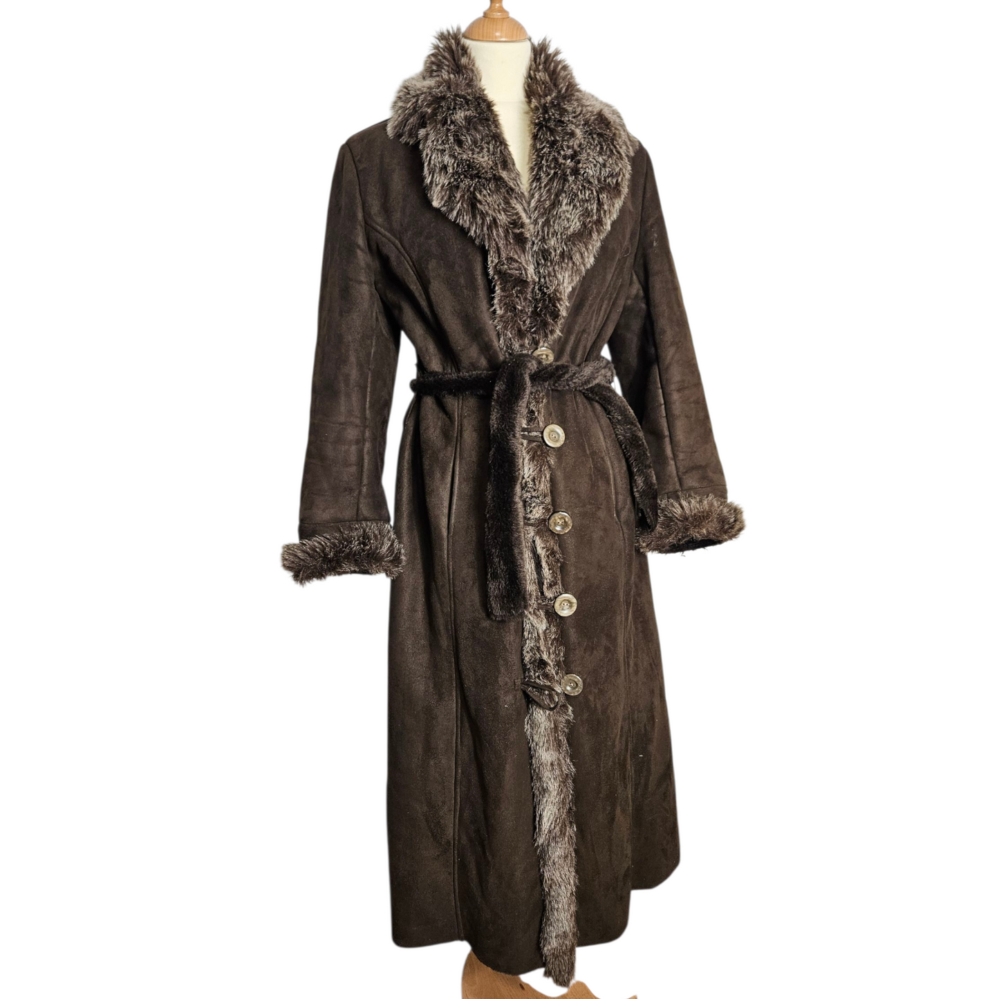Afghan coat fausse fourrure marron