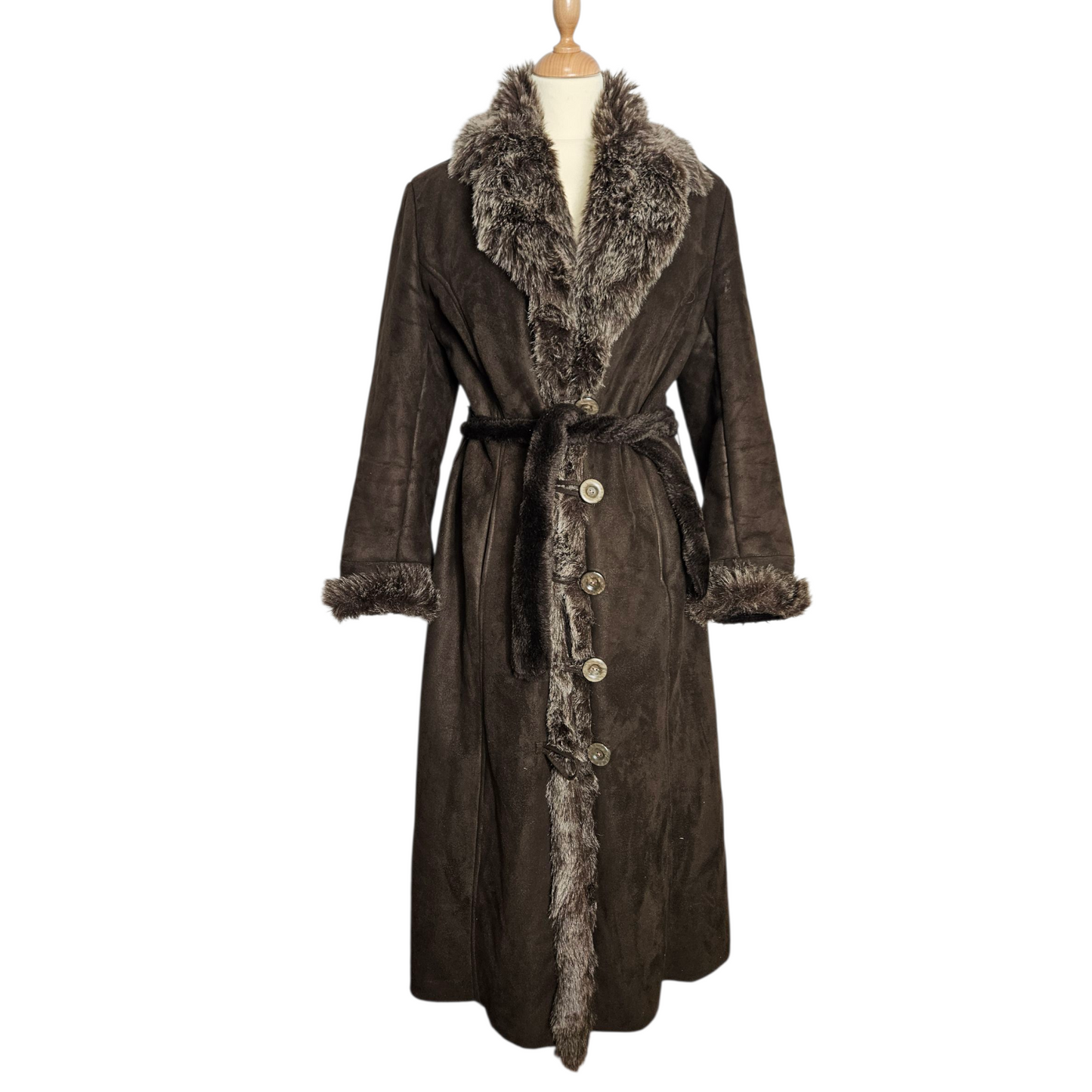 Afghan coat fausse fourrure marron