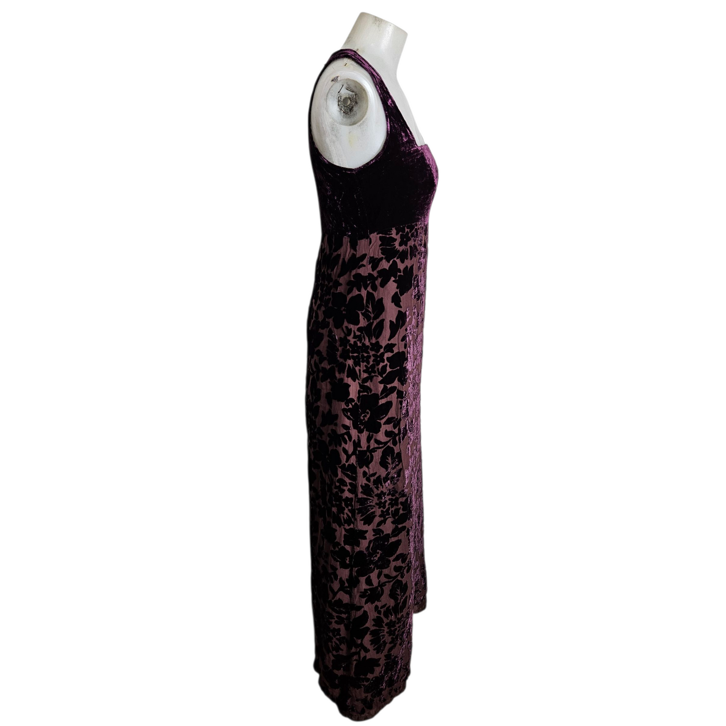 Robe en soie motif en velours ras