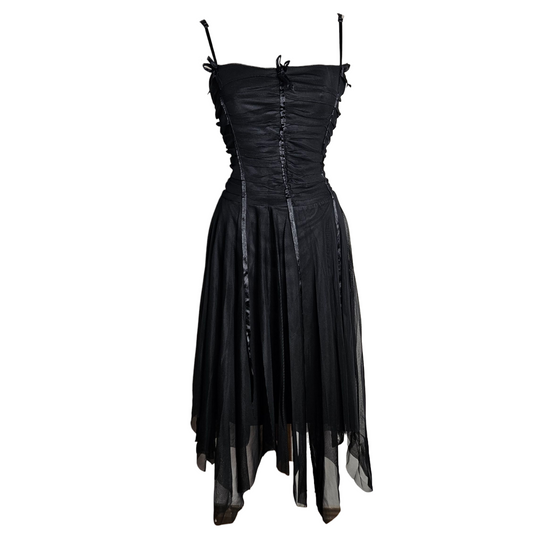 Robe asymétrique en voile déstructuré