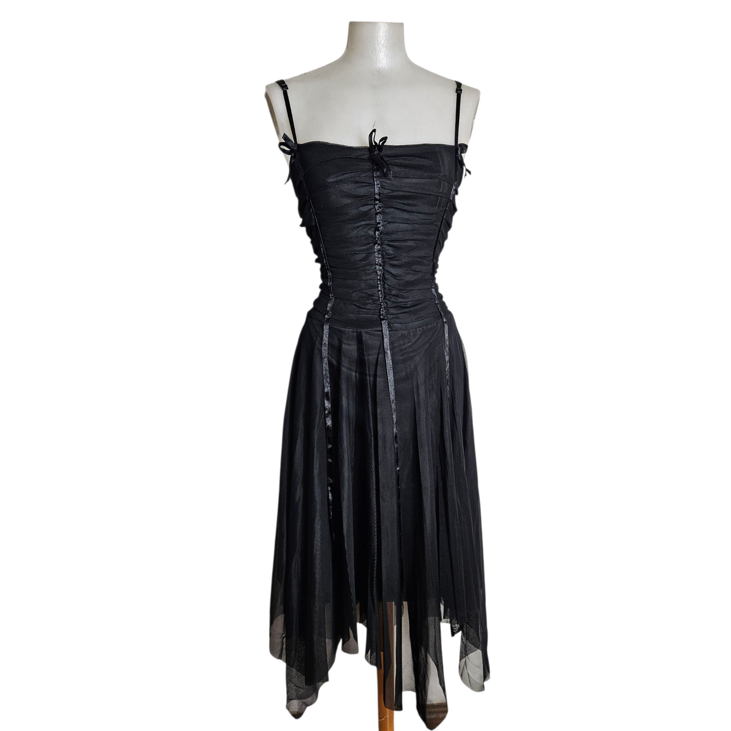 Robe asymétrique en voile déstructuré