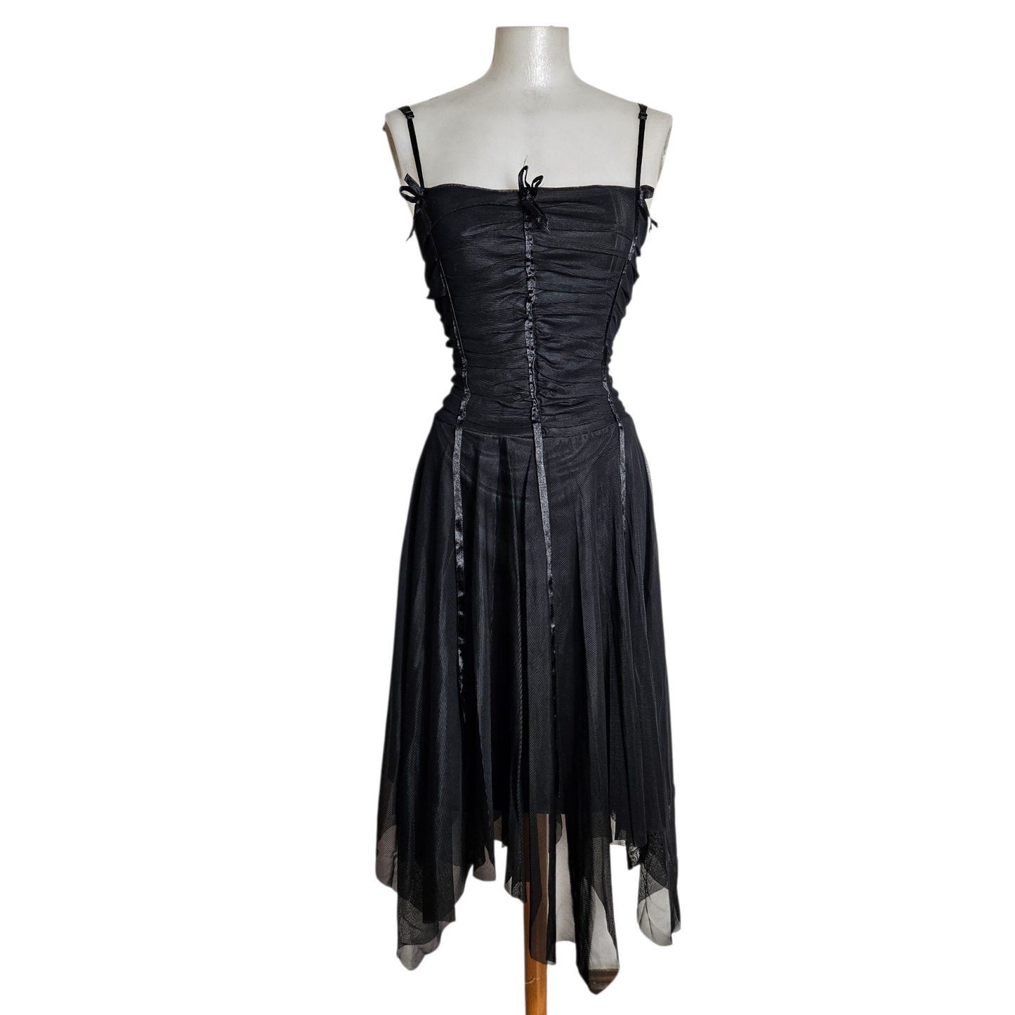 Robe asymétrique en voile déstructuré