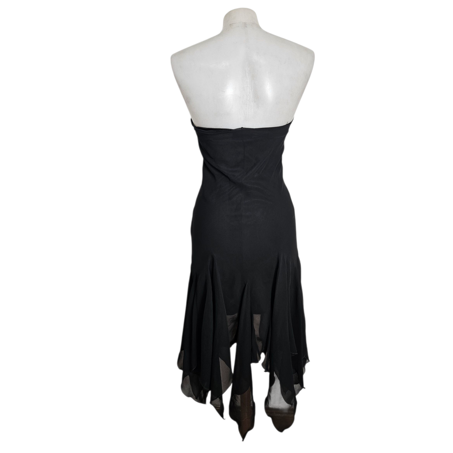 Robe dos nu asymétrique en voile noir
