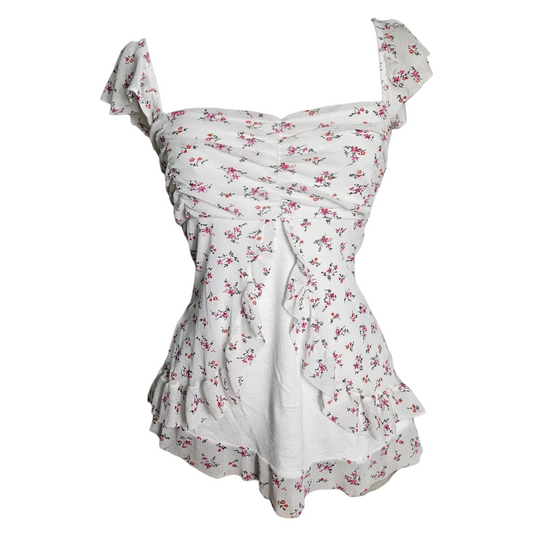 Haut en voile fleuri